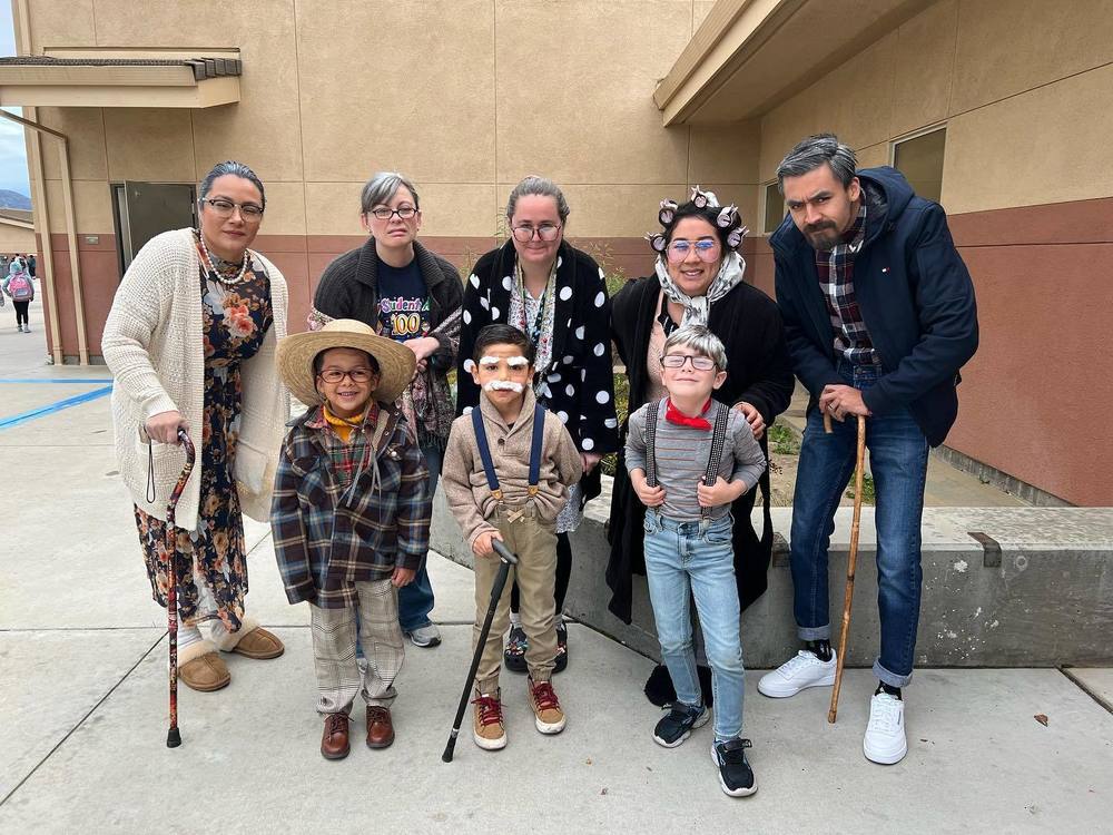 Staff and students dressed up for one hundredth day 