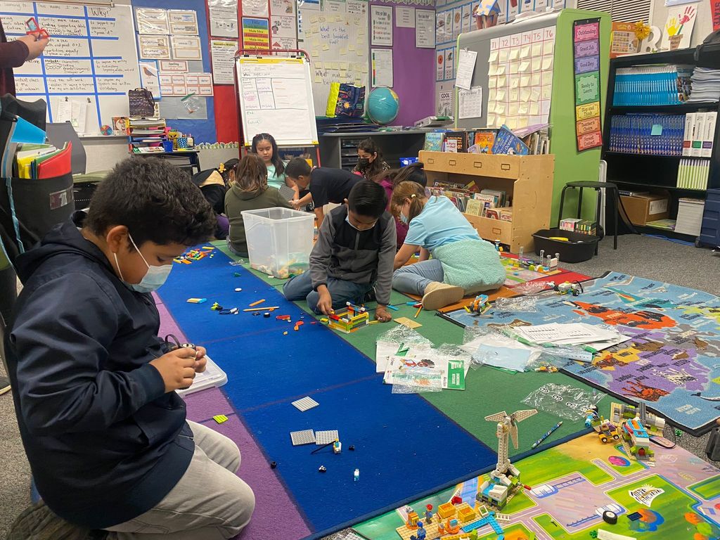 Students engaging in Lego Robotics