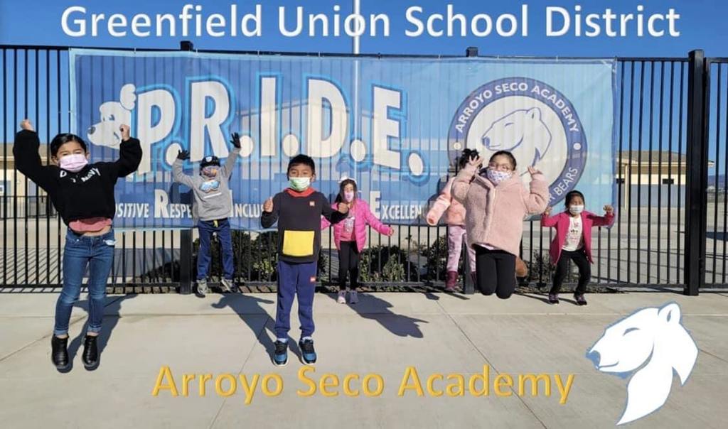 Greenfield Union School District Arroyo Seco Academyn students jumping