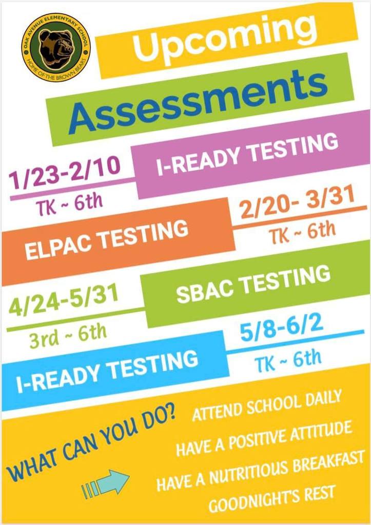 Upcoming Assessments